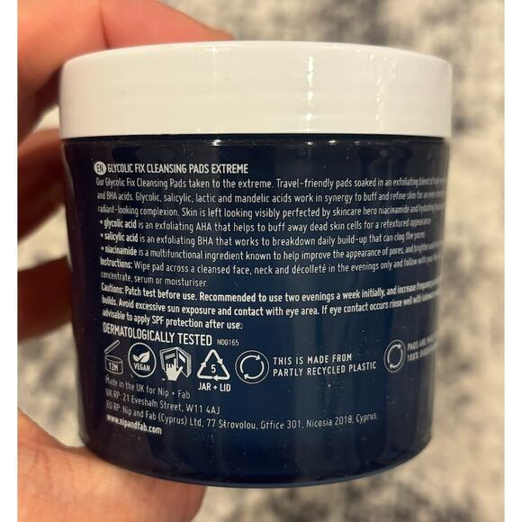 Nip Fab Exfoliate Glycolic Fix Cleansing Pads Extreme 60 pads BRAND NEW SEALED - Picture 3 of 4